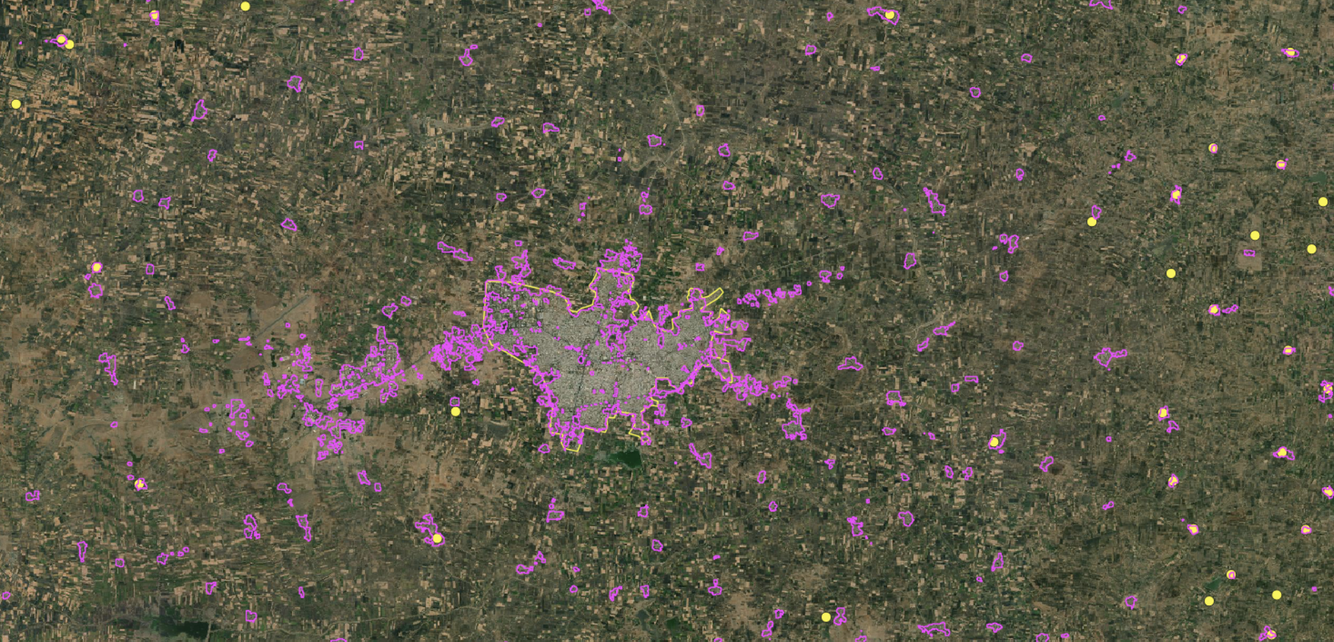 World Settlement Footprint (WSF) Evolution example